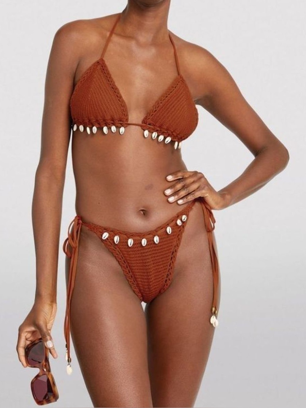 Zimmermann - Andie crochet bikini set featuring shell embellishments
